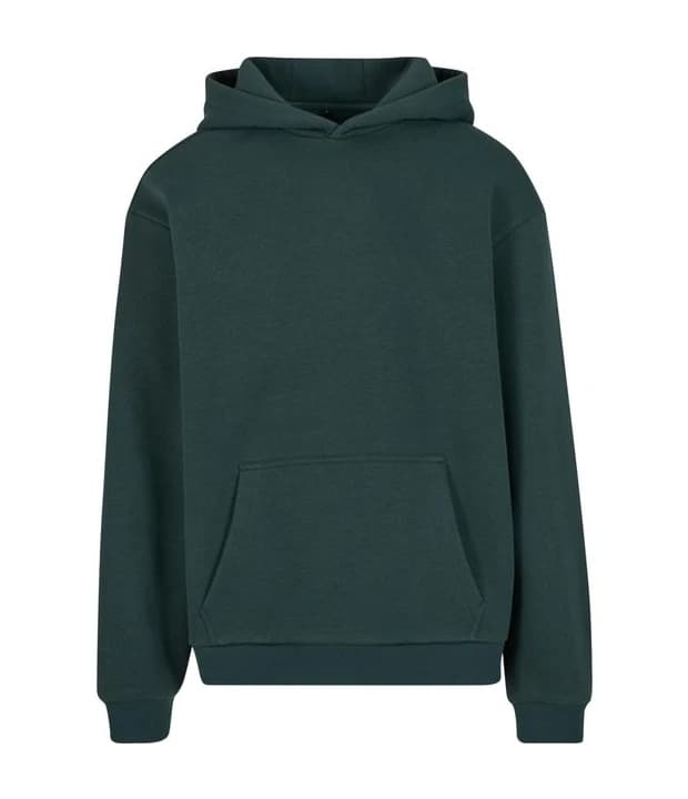 Fluffy Hoody in Bottle Green, Vorderseite