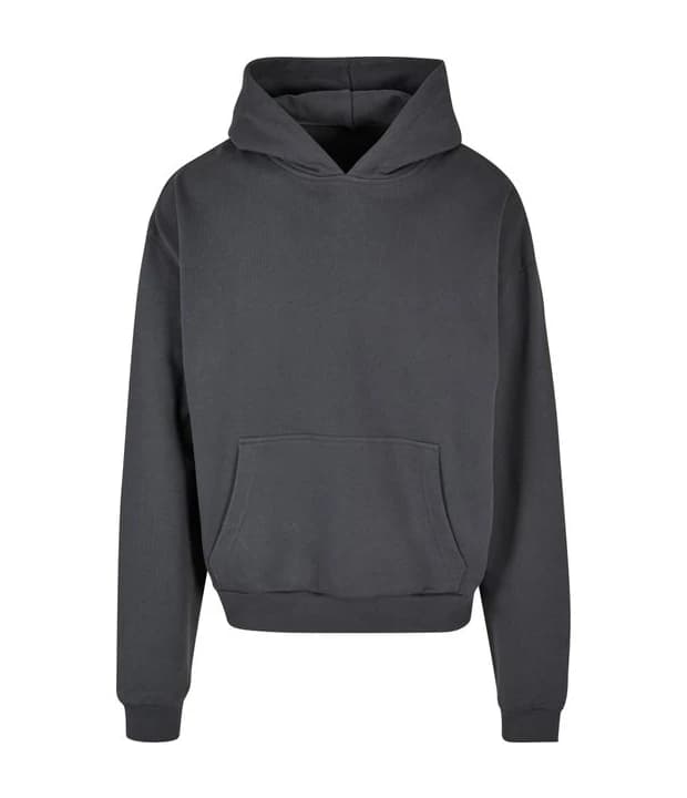Ultra Heavy Cotton Box Hoody in Dark Grey, Vorderseite