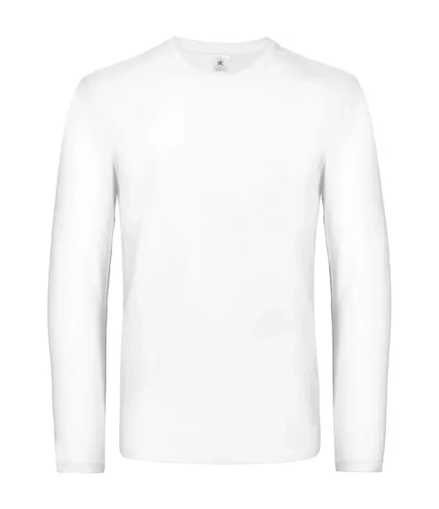 Men's T-Shirt #E190 Long Sleeve (Exact) in White, Vorderseite