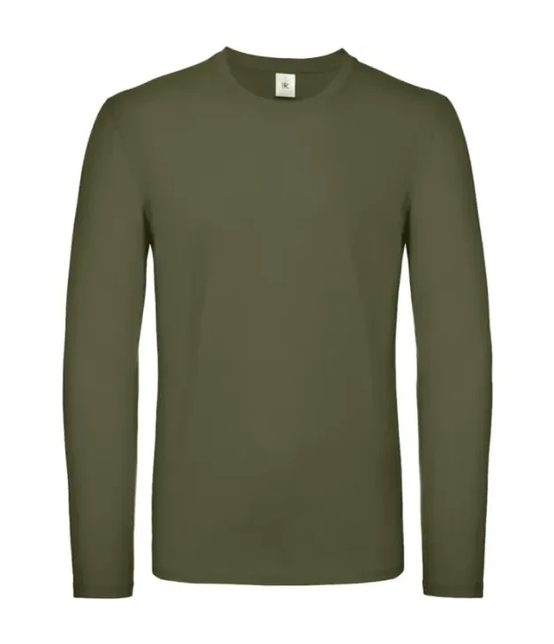 T-Shirt #E150 Long Sleeve / Unisex (Exact) in Urban Khaki, Vorderseite