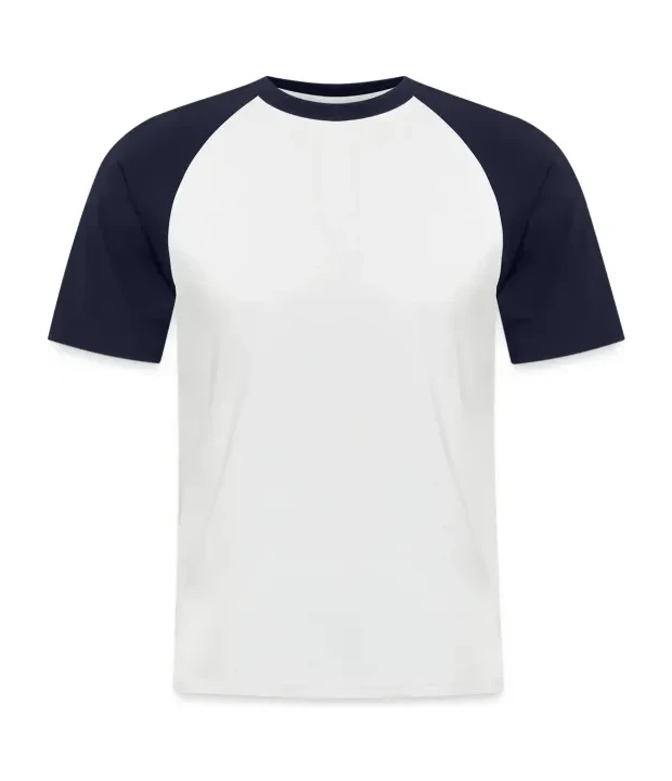 Baseball T-Shirt in Weiß/Navy, Vorderseite