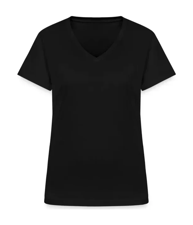 Softstyle Ladies V-Neck T-Shirt in Schwarz, Vorderseite