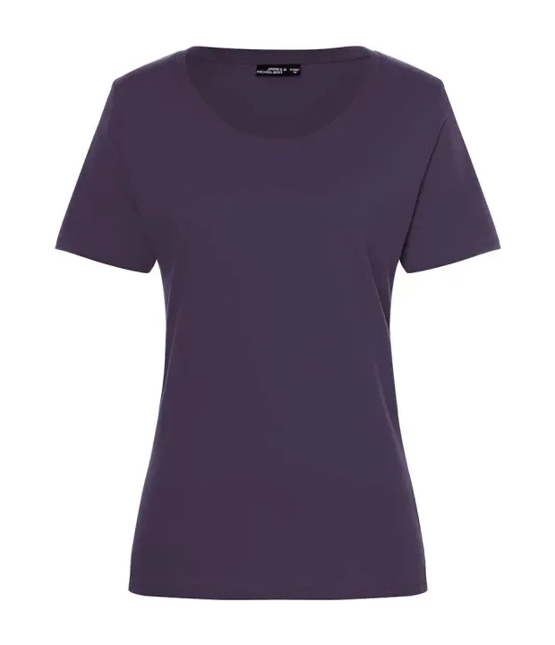 Ladies' Basic-T in Aubergine, Vorderseite