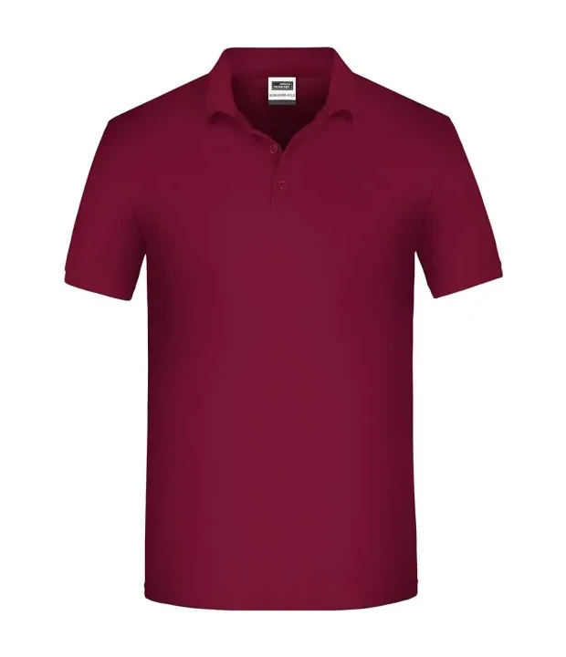 Men's Bio Workwear Polo in Wine, Vorderseite