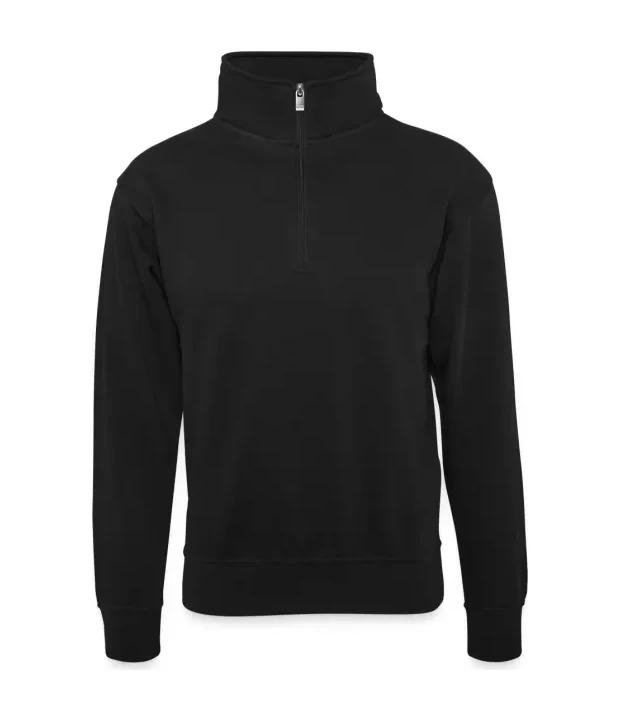 Workwear Half Zip Sweat in Schwarz, Vorderseite