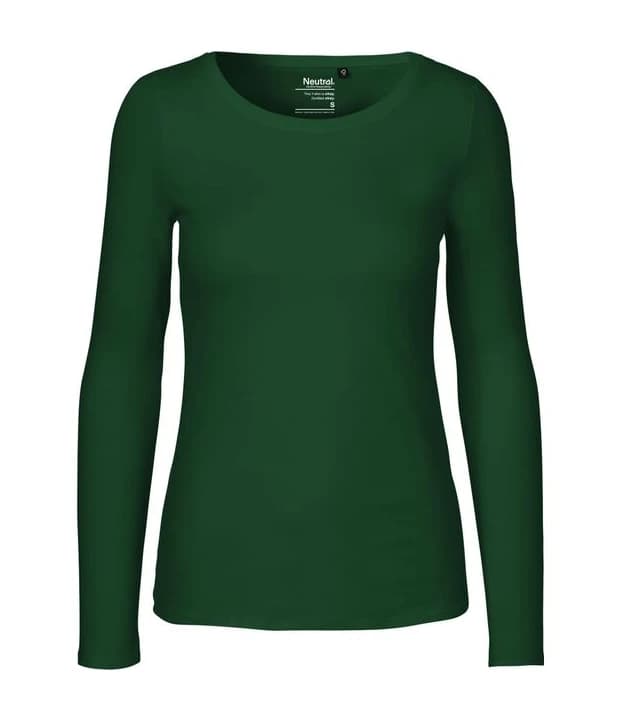 Ladies' Long Sleeve T-Shirt in Bottle Green, Vorderseite