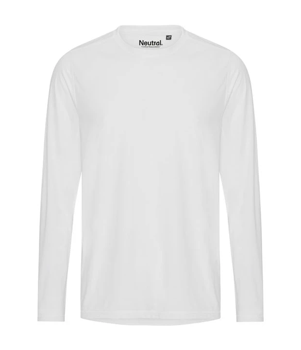 Recycled Performance Long Sleeve T-Shirt in White, Vorderseite