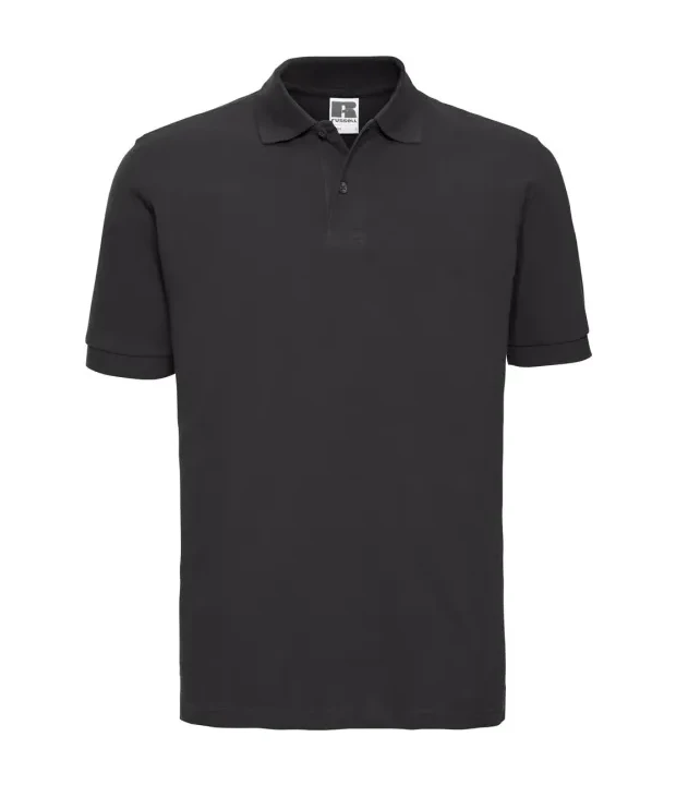 Men's Classic Cotton Polo in Black, Vorderseite