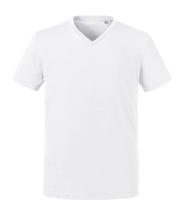 Men's Pure Organic V-Neck Tee in White, Vorderseite